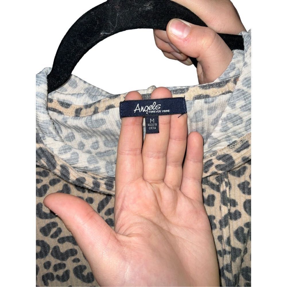 Angels Leopard Print Luxe Ribbed Hoodie - Picture 5 of 8